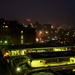 main PRT station at WVU at night
